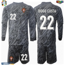 Otroški Nogometni dresi Portugalska Diogo Costa #22 Vratar Gostujoči EP 2024 Dolgi Rokav (+ Kratke hlače)